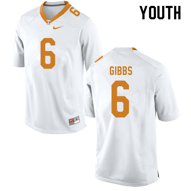 Youth #6 Deangelo Gibbs Tennessee Volunteers College Football Jerseys Sale-White